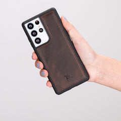 Funda de cuero Lucca Snap On para Samsung Galaxy S21 Ultra