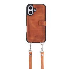 Fermo Funda de cuero para teléfono con billetera cruzada para iPhone 15
