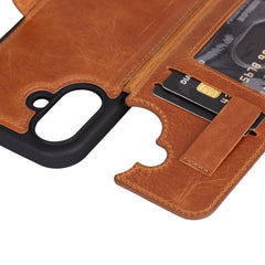 Fermo Funda de cuero para teléfono con billetera cruzada para iPhone 15