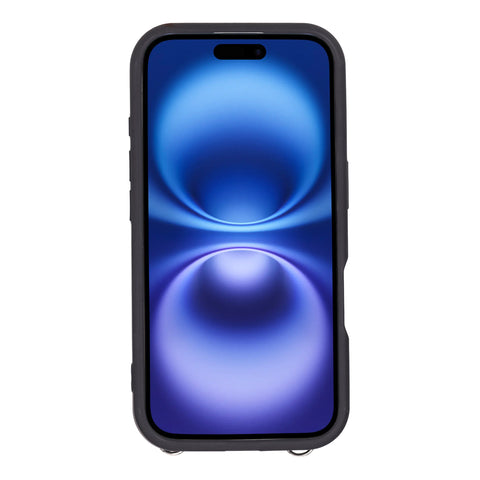 Fermo Funda de cuero para teléfono con billetera cruzada para iPhone 15 Plus