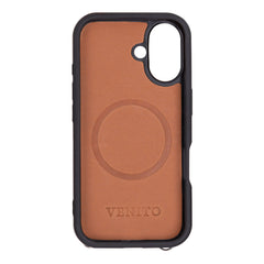 Fermo Funda de cuero para teléfono con billetera cruzada para iPhone 15