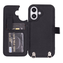 Fermo Funda de cuero para teléfono con billetera cruzada para iPhone 15