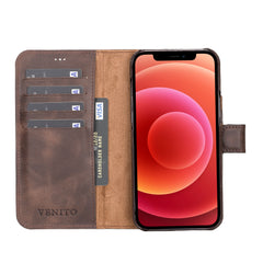 Funda tipo billetera de cuero con bloqueo RFID Florence para iPhone 13 Pro Max