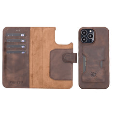 Funda tipo billetera de cuero con bloqueo RFID Florence para iPhone 13 Pro Max