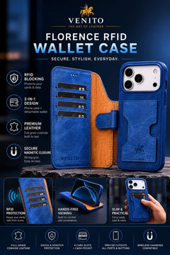 Florence RFID Blocking Leather Wallet Case for iPhone 17 Pro Max