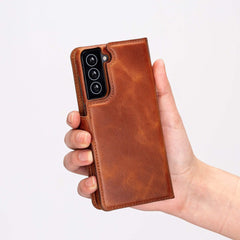 Funda tipo billetera de cuero con bloqueo RFID Florence para Samsung Galaxy S21