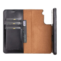 Funda tipo billetera de cuero con bloqueo RFID Florence para Samsung Galaxy S21