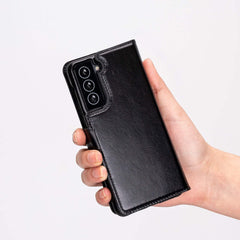 Funda tipo billetera de cuero con bloqueo RFID Florence para Samsung Galaxy S21
