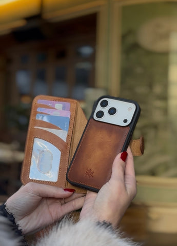 Ravenna RFID Blocking Detachable Leather Wallet Case for iPhone 17 Pro