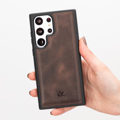 Funda de cuero Lucca Snap On para Samsung Galaxy S23 Ultra