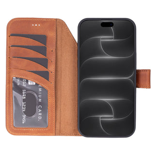 Ravenna RFID Blocking Detachable Leather Wallet Case for iPhone 18 Pro