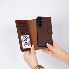 Magic Samsung Galaxy S26 Plus Detachable Leather Wallet Case