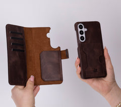 Funda tipo billetera de cuero con bloqueo RFID Florence para Samsung Galaxy S24 Plus