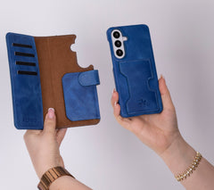 Funda tipo billetera de cuero con bloqueo RFID Florence para Samsung Galaxy S24 Plus