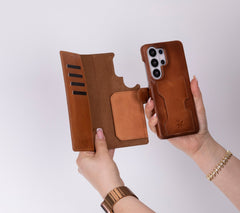Florence - Funda tipo cartera de piel con bloqueo RFID para Samsung Galaxy S24 Ultra