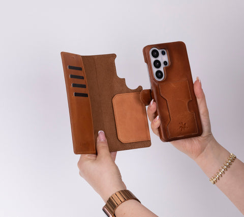 Florence - Funda tipo cartera de piel con bloqueo RFID para Samsung Galaxy S24 Ultra