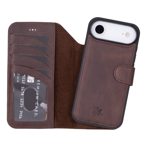 Funda tipo billetera de cuero desmontable con bloqueo RFID Ravenna para iPhone 15 Plus