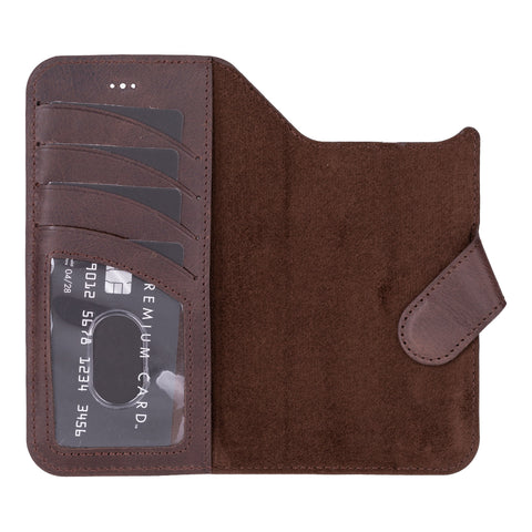 Funda tipo billetera de cuero desmontable con bloqueo RFID Ravenna para iPhone 15 Plus