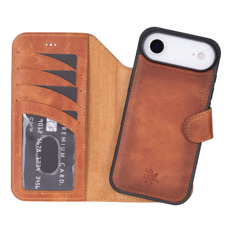 Funda tipo billetera de cuero desmontable con bloqueo RFID Ravenna para iPhone 15 Plus
