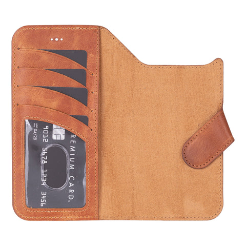 Funda tipo billetera de cuero desmontable con bloqueo RFID Ravenna para iPhone 15 Plus