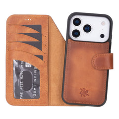 Funda tipo billetera de cuero desmontable con bloqueo RFID Ravenna para iPhone 15 Pro