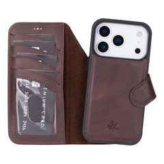 Funda tipo billetera de cuero desmontable con bloqueo RFID Ravenna para iPhone 15 Pro