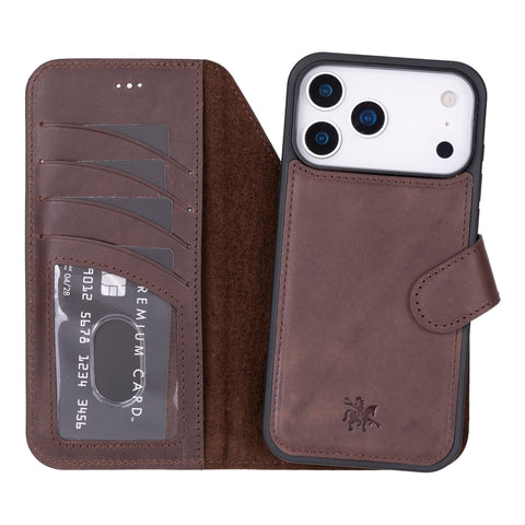 Funda tipo cartera de cuero desmontable con bloqueo RFID Ravenna para iPhone 15 Pro Max