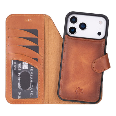 Ravenna RFID Blocking Detachable Leather Wallet Case for iPhone 17 Pro Max