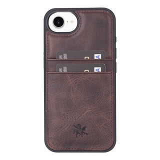 Funda tipo billetera de cuero Capri Snap On para iPhone 15