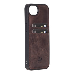 Funda tipo billetera de cuero Capri Snap On para iPhone 15