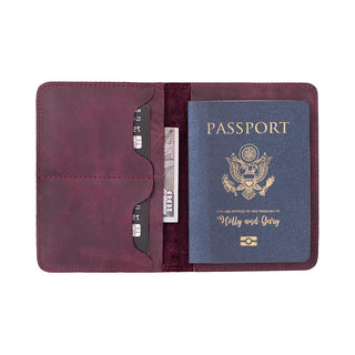 Viaggio Leather Passport Wallet - Scarlet Red