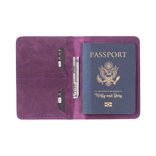 Viaggio Leather Passport Wallet - Mulberry