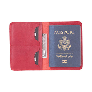Viaggio Leather Passport Wallet - Sandy Red