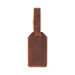 Uno Leather Luggage Tag - Moccasin