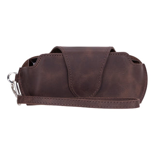Riviera leather glasses case in Dark Brown