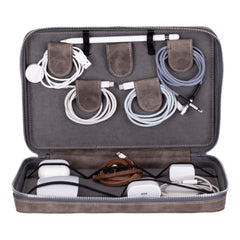 Travel Leather Cable Organizer