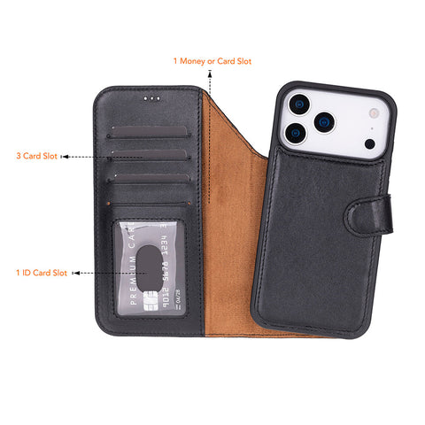 Magic iPhone 17 Pro Leather Detachable Wallet Case