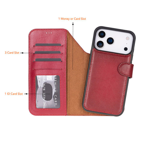 Magic iPhone 17 Pro Leather Detachable Wallet Case