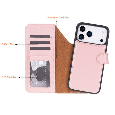 Magic iPhone 17 Pro Max Leather Detachable Wallet Case