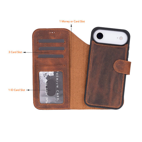 Magic iPhone 17 Air Leather Detachable Wallet Case