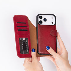 Magic iPhone 17 Pro Max Leather Detachable Wallet Case