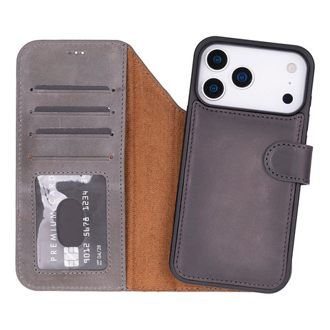 Magic iPhone 17 Pro Max Leather Detachable Wallet Case