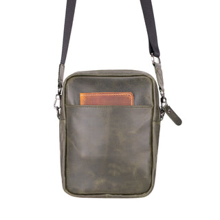 Pisa Genuine Leather Crossbody Bag - Pickle