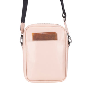 Pisa Genuine Leather Crossbody Bag - Bisque