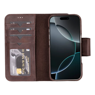 Funda tipo billetera de cuero desmontable con bloqueo RFID Ravenna para iPhone 15