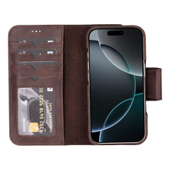 Vicenza RFID Blocking Detachable Leather Wallet Case for iPhone 16