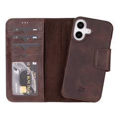 Vicenza RFID Blocking Detachable Leather Wallet Case for iPhone 16