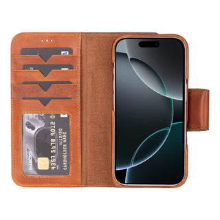 Funda tipo billetera de cuero desmontable con bloqueo RFID Ravenna para iPhone 15