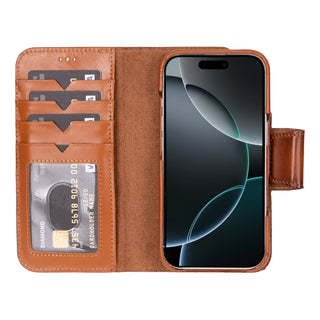 Funda tipo billetera de cuero desmontable con bloqueo RFID Ravenna para iPhone 15