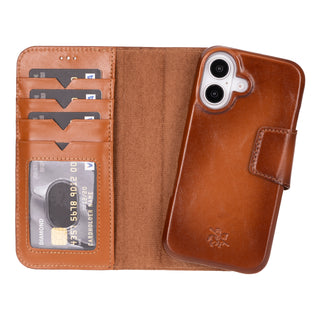 Funda tipo billetera de cuero desmontable con bloqueo RFID Ravenna para iPhone 15